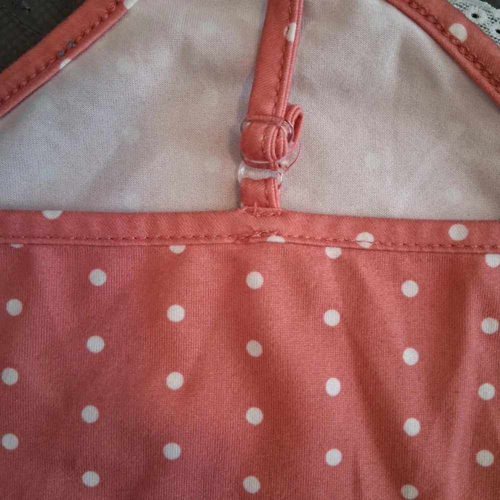 Charming Pink Polka Dot and Lace2 piece Lightweight Scalloped edge Sleepwear Set